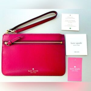 NWT! Kate Spade - New York ♠️ Patrice Collection Top Zip Wristlet in Cranberry